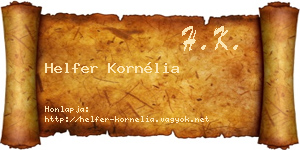 Helfer Kornélia névjegykártya